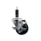 Service Caster 3'' SS Hard Rubber Swivel 1'' Expanding Stem Caster with Brake SCC-SSEX20S314-HRS-TLB-1 - alternate 1